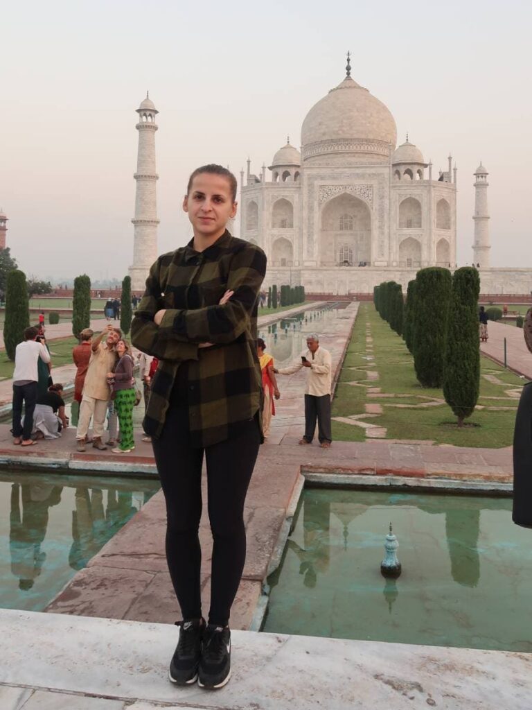 Me in India in front of the Taj Mahal