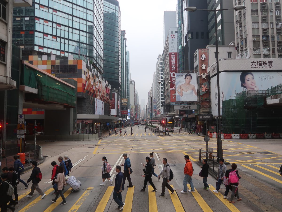 view from double-decker bus