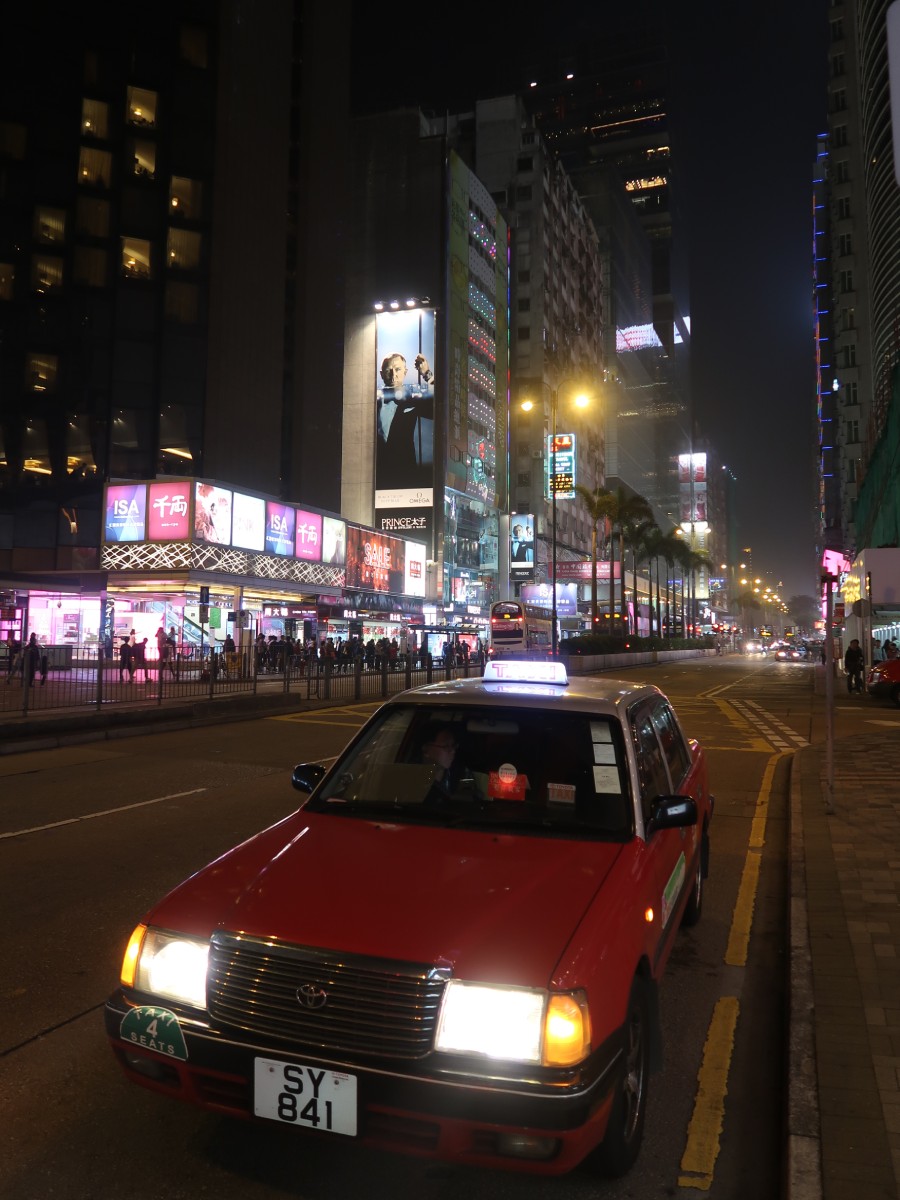 Hong Kong red taxi