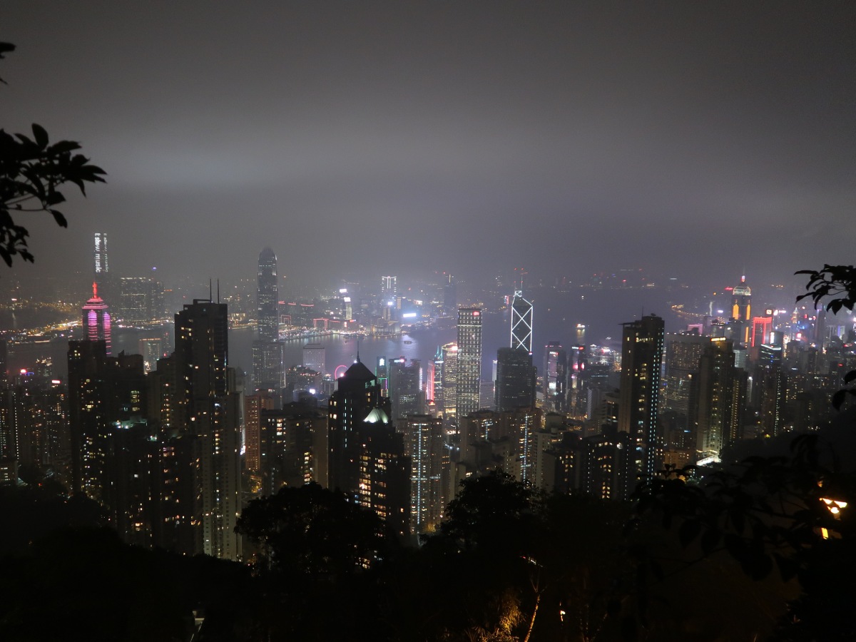 Victoria Peak at nightime