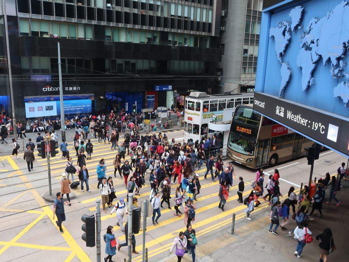 hong kong double-decker bus and double-decker tram