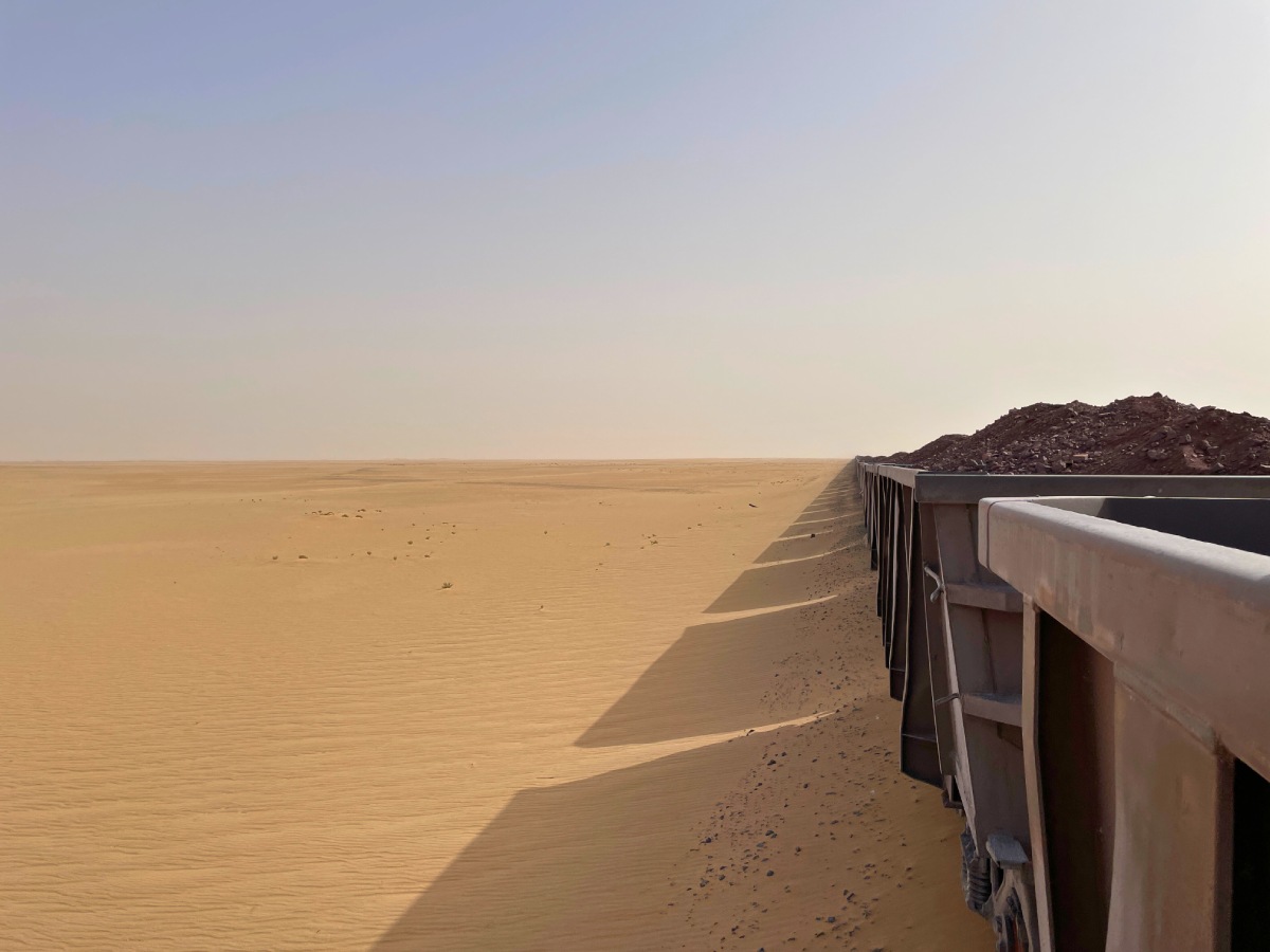 Mauritania railway in the Sahara Desert