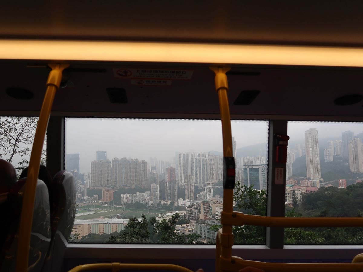 On the way to Victoria Peak by bus