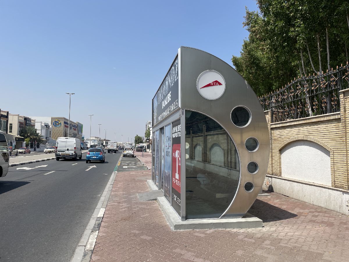 air-conditioned bus stop in Dubai