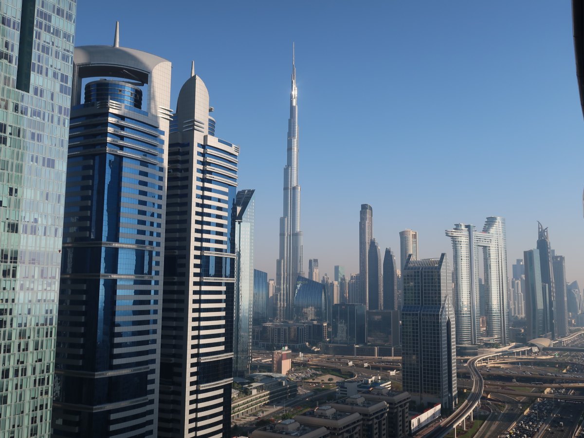 Burj Khalifa surrounded by skyscrapers