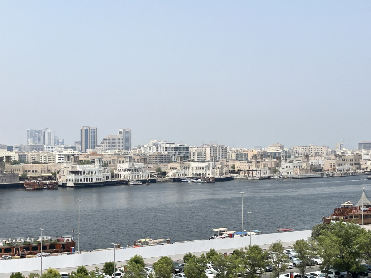 view of Old Dubai city and the river from Deira