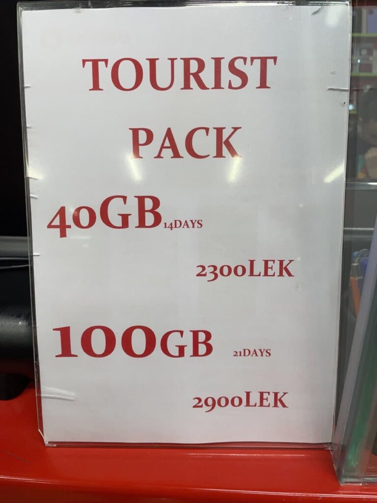 sim card cost in ksamil