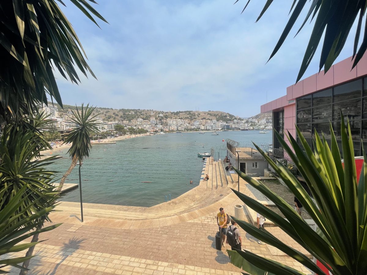 view from ferry terminal on Saranda city