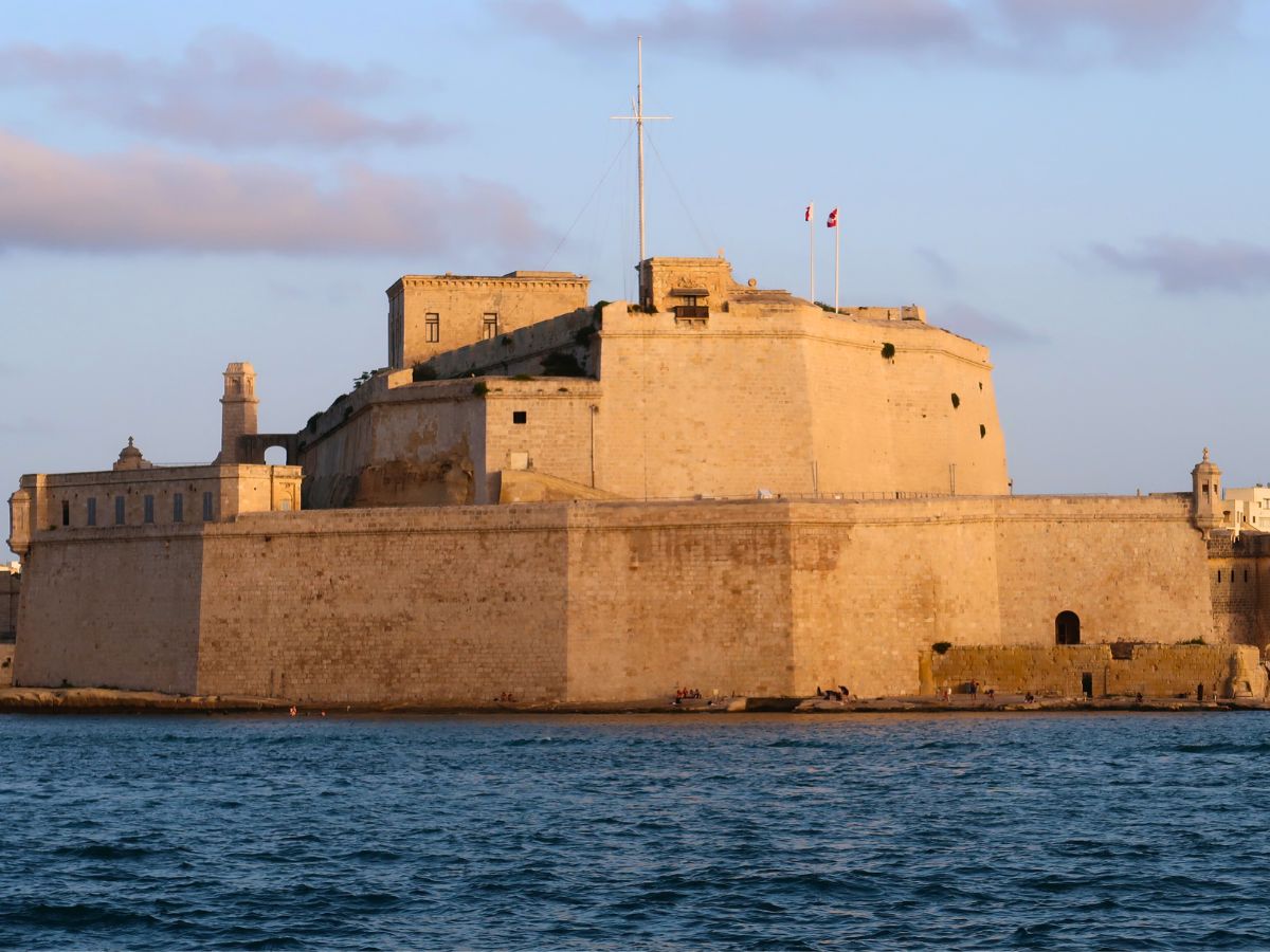 view of Fort St. Angelo from Valletta