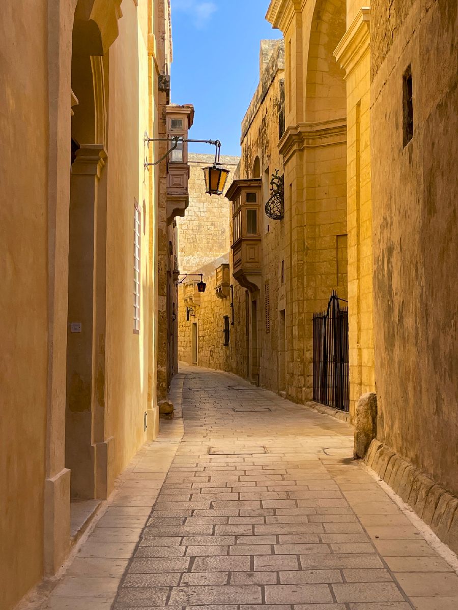 Beautiful yellow street in Mdina