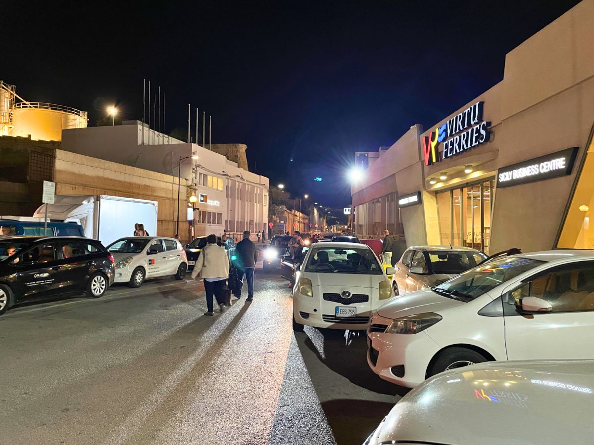 Exit from the Ferry Port ( Virtu Ferries) in Valletta at night