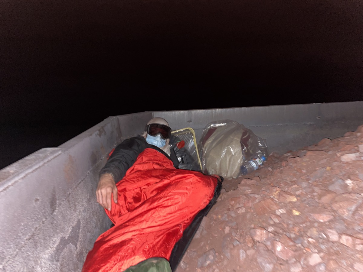 sleeping in the Iron Ore Train Mauritania