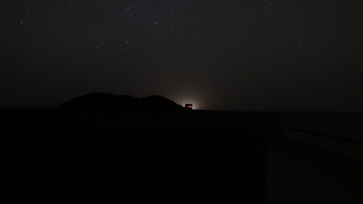 the iron ore train with a sky full of stars