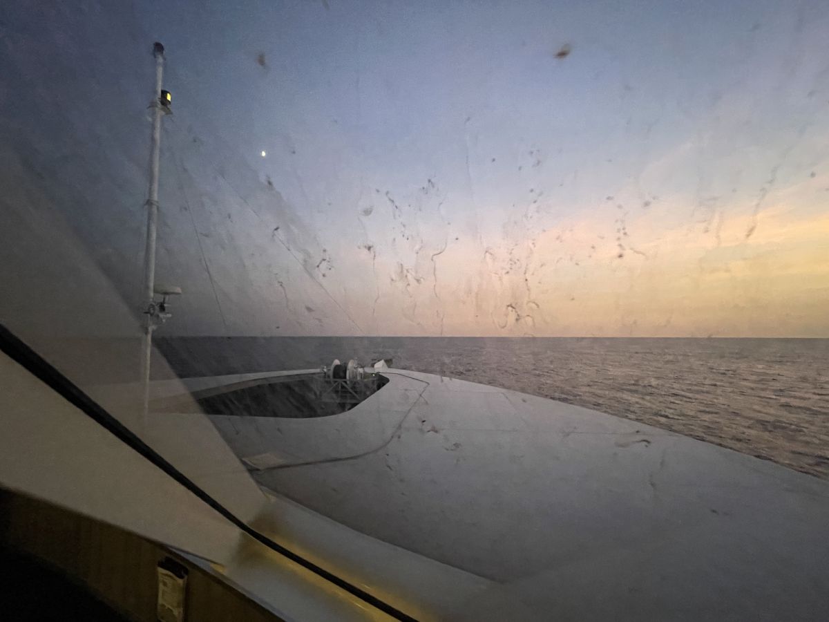 ferry journey Malta to Sicily during the sunset