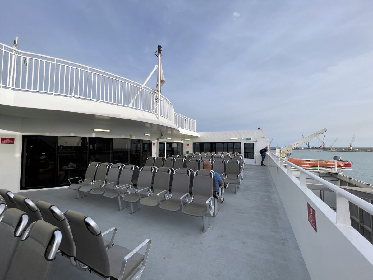 ferry journey with Virtu Ferries on the outside deck