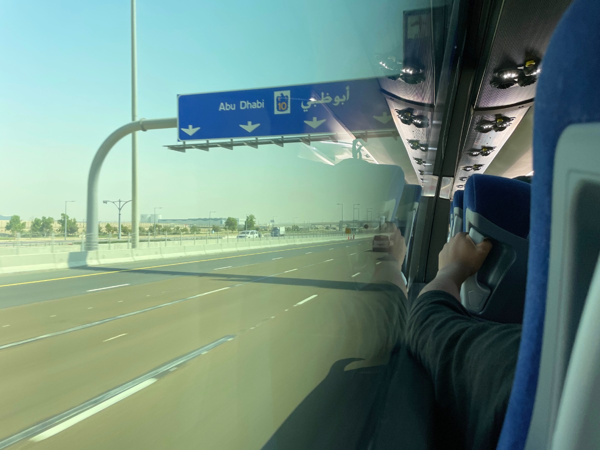 bus journey dubai to abu dhabi united arab emirates